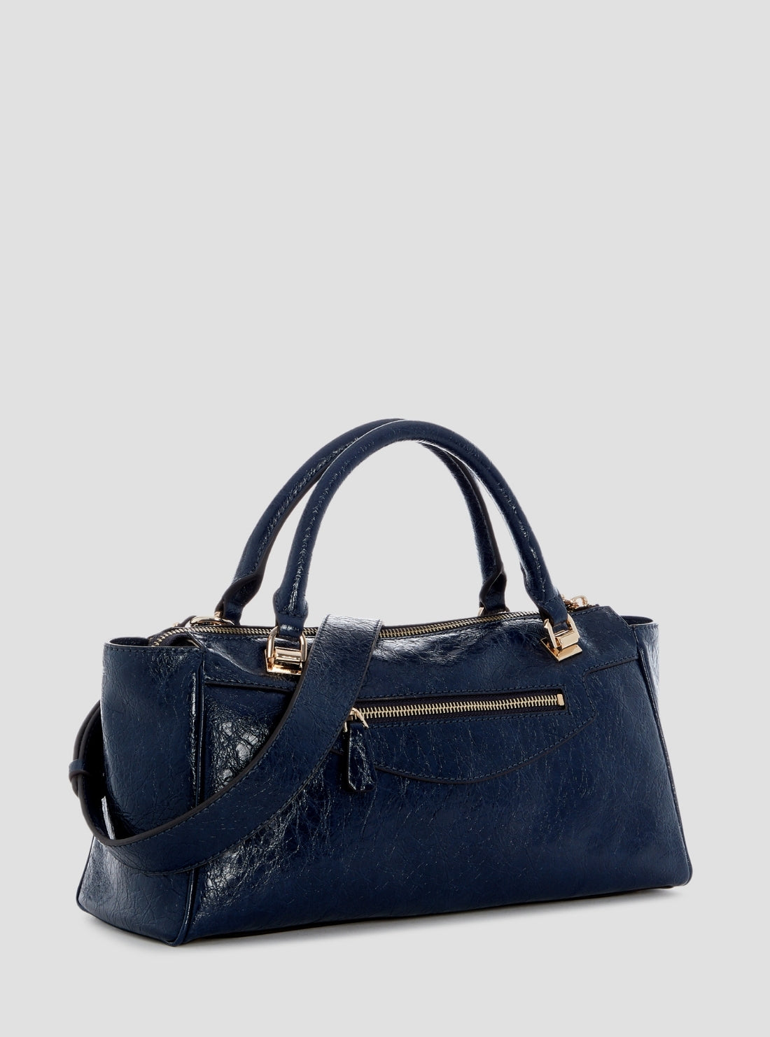 GUESS Womens Midnight Blue Antonia Small Satchel Bag TG218305 Back Side View
