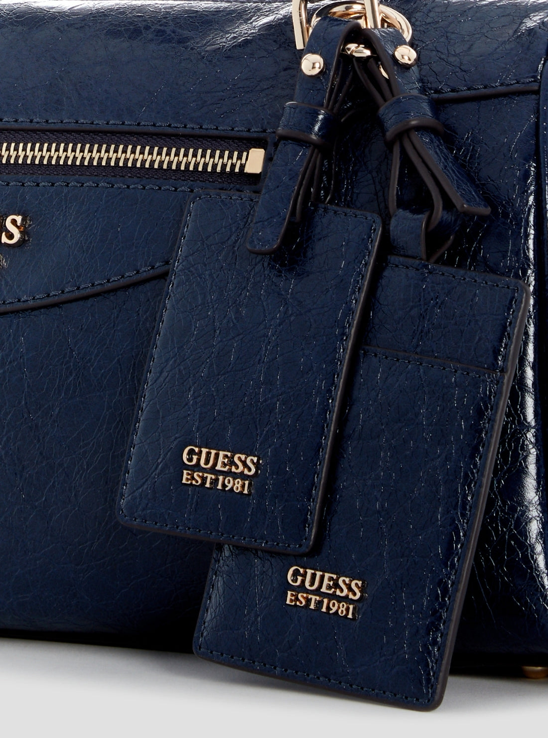 GUESS Womens Midnight Blue Antonia Small Satchel Bag TG218305 Detail View