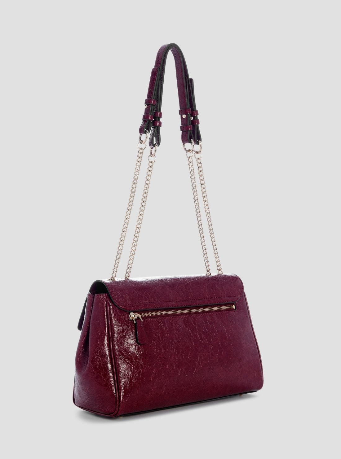 GUESS Womens Red Antonia Convertible Crossbody Flap Bag TG218321 Back View