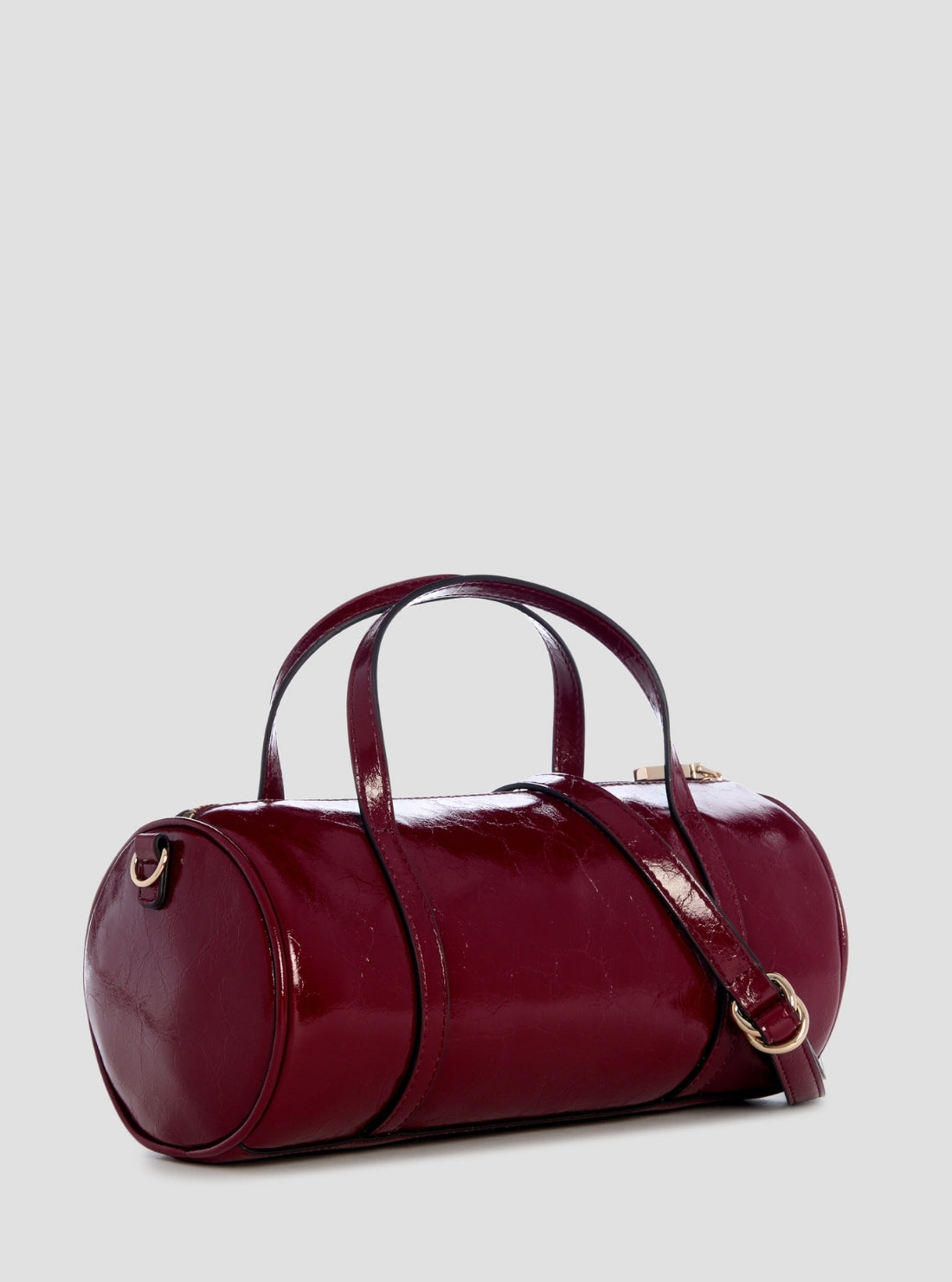 GUESS Womens Red Taylor Mini Barrel Satchel Bag TG232576 Back Side View