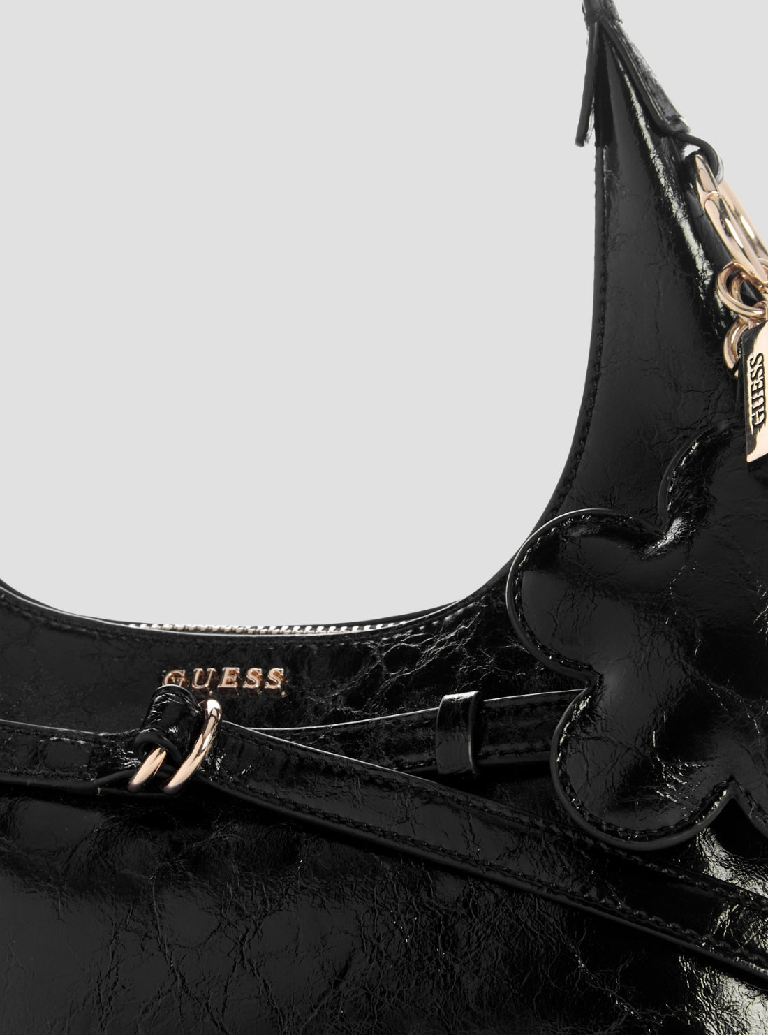 GUESS Womens Black Taylor Mini Hobo Bag TG232577 Detail View