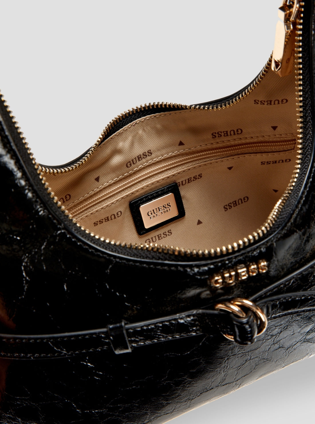 GUESS Womens Black Taylor Mini Hobo Bag TG232577 Detail View