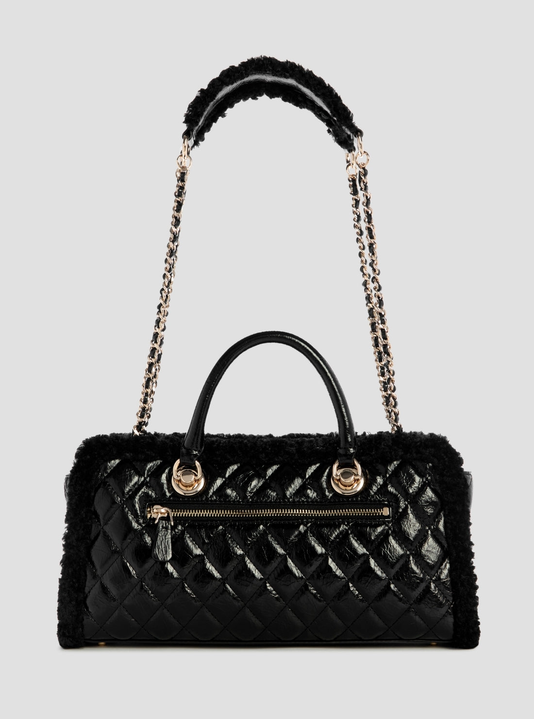 GUESS Womens Black Cristi Shoulder Satchel Bag TG813909 Back View