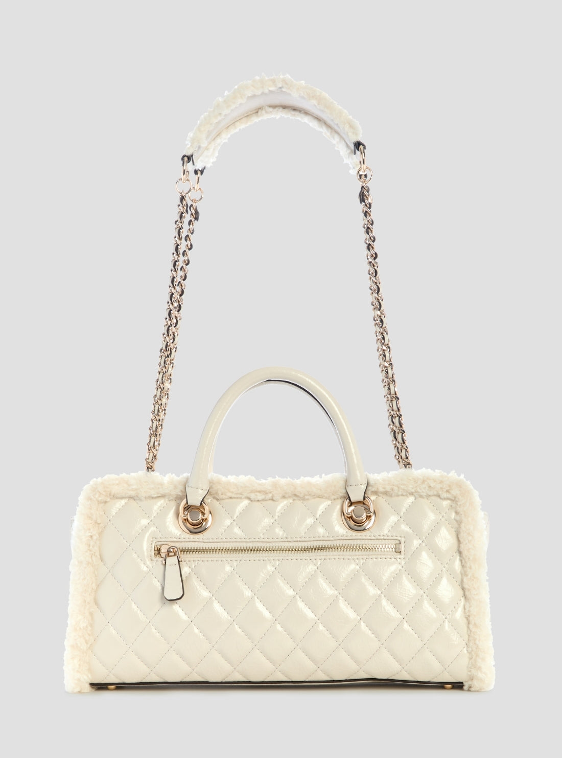 GUESS Womens White Cristi Shoulder Satchel Bag TG813909 Back View