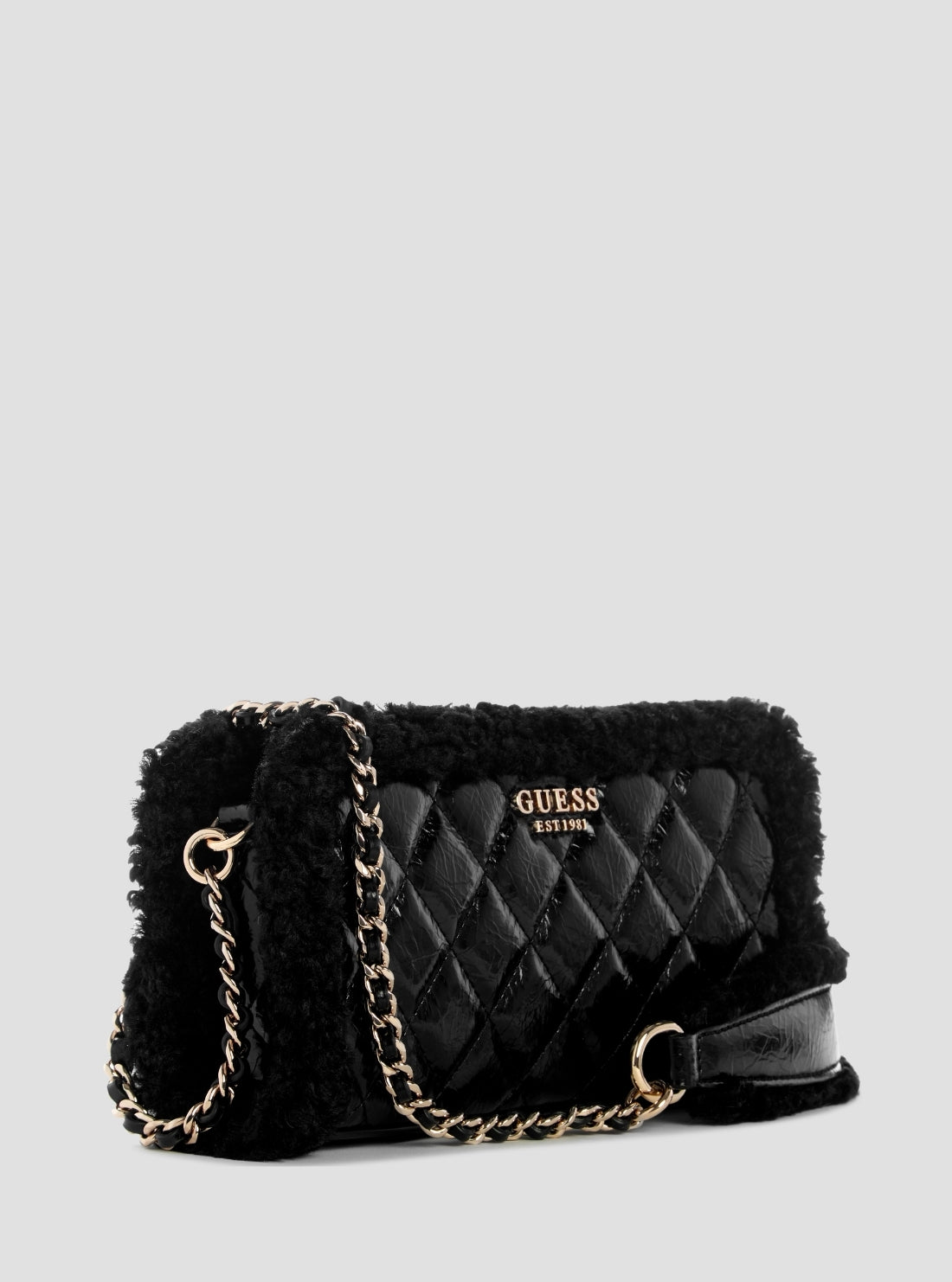 GUESS Womens Black Cristi Top Zip Crossbody Mini Bag TG813972 Side View