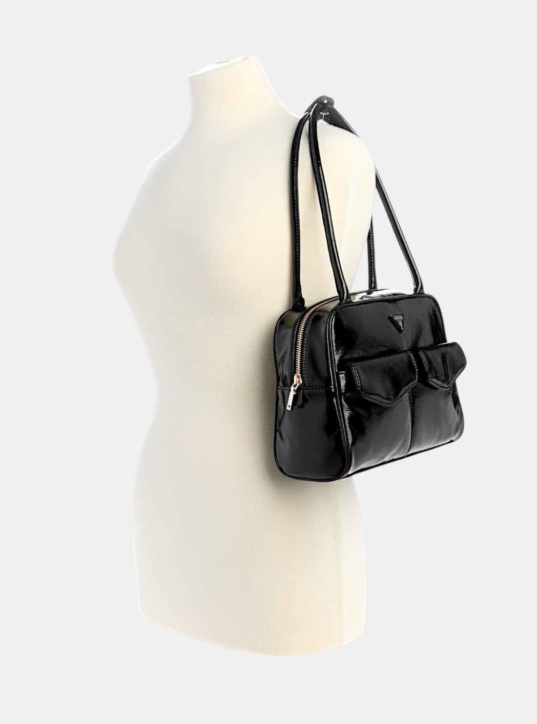 GUESS Womens Black Waldena Shoulder Satchel TG964609 Full View