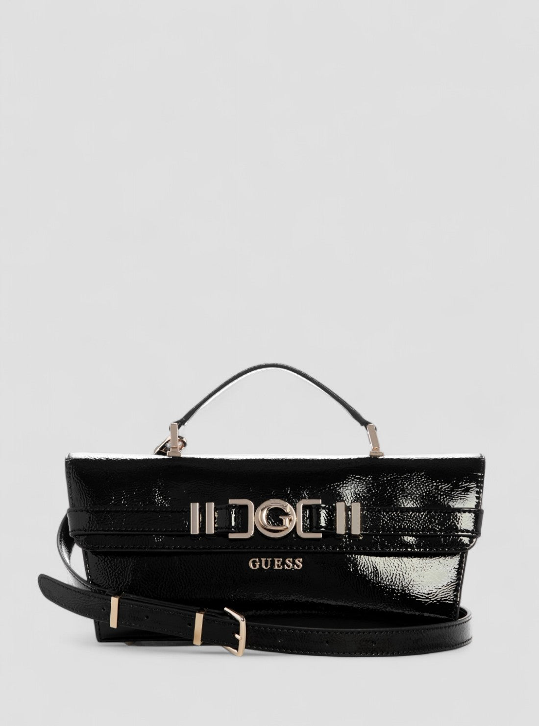 GUESS Womens Black Cirene Top Handle Flap Bag TG966820 Front View