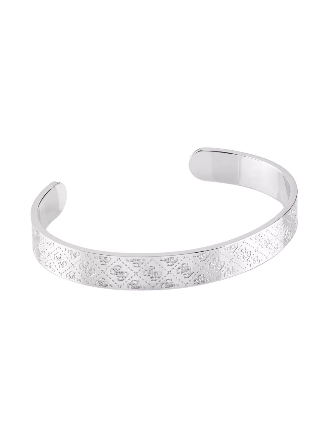 GUESS Womens  Silver Logo Bangle UBB70141-L Front View