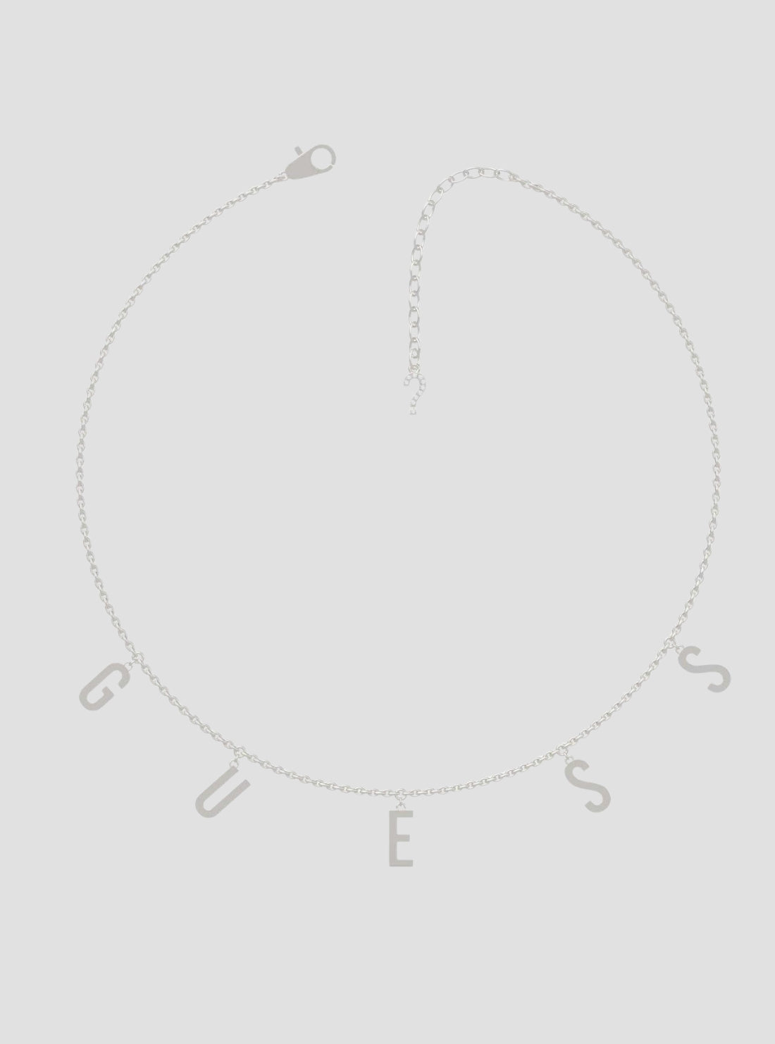 GUESS Accessories Silver Charm Necklace UBN20000 Front View