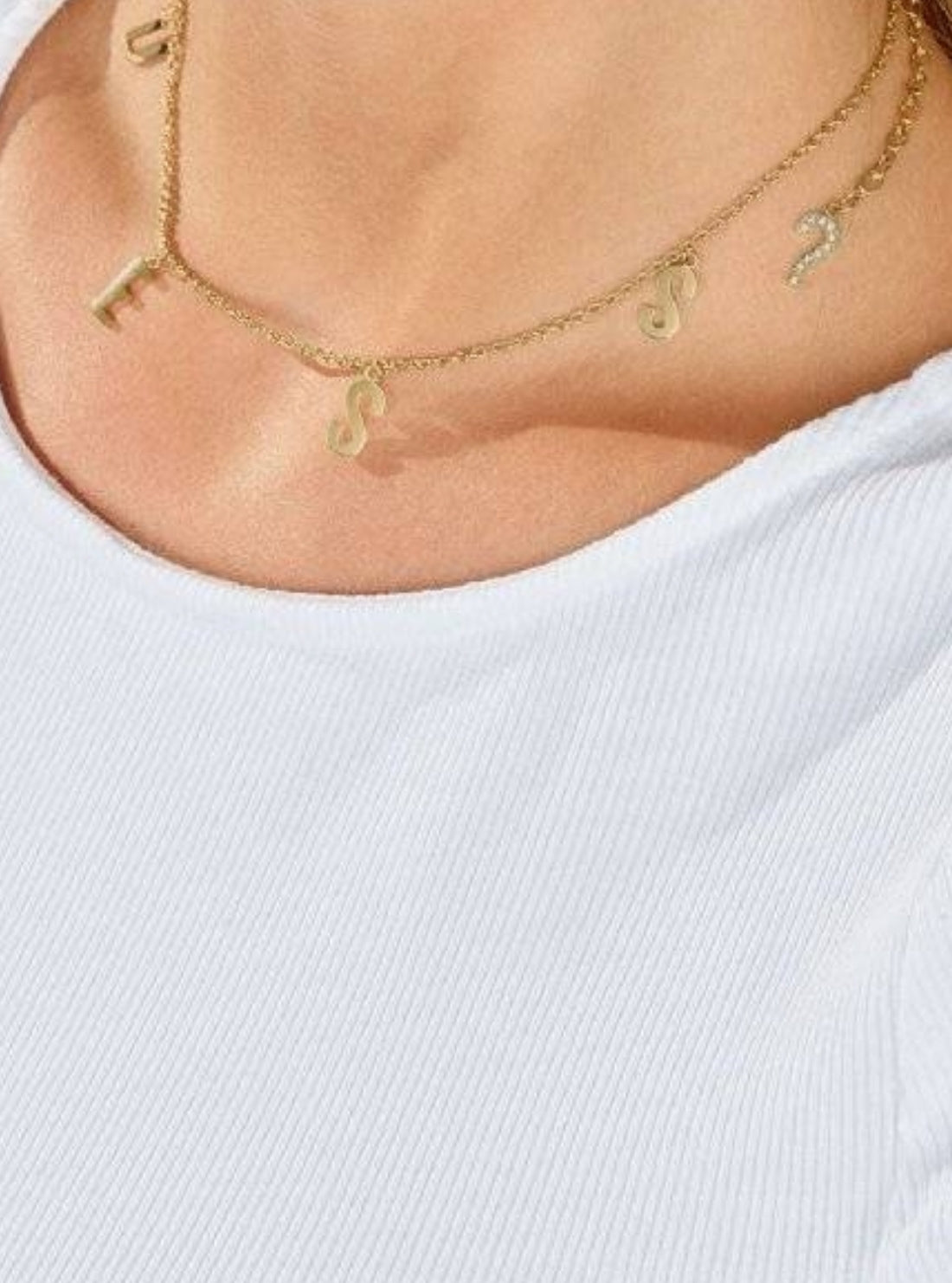 GUESS Womens Gold Charm Necklace UBN20001GLD Model View