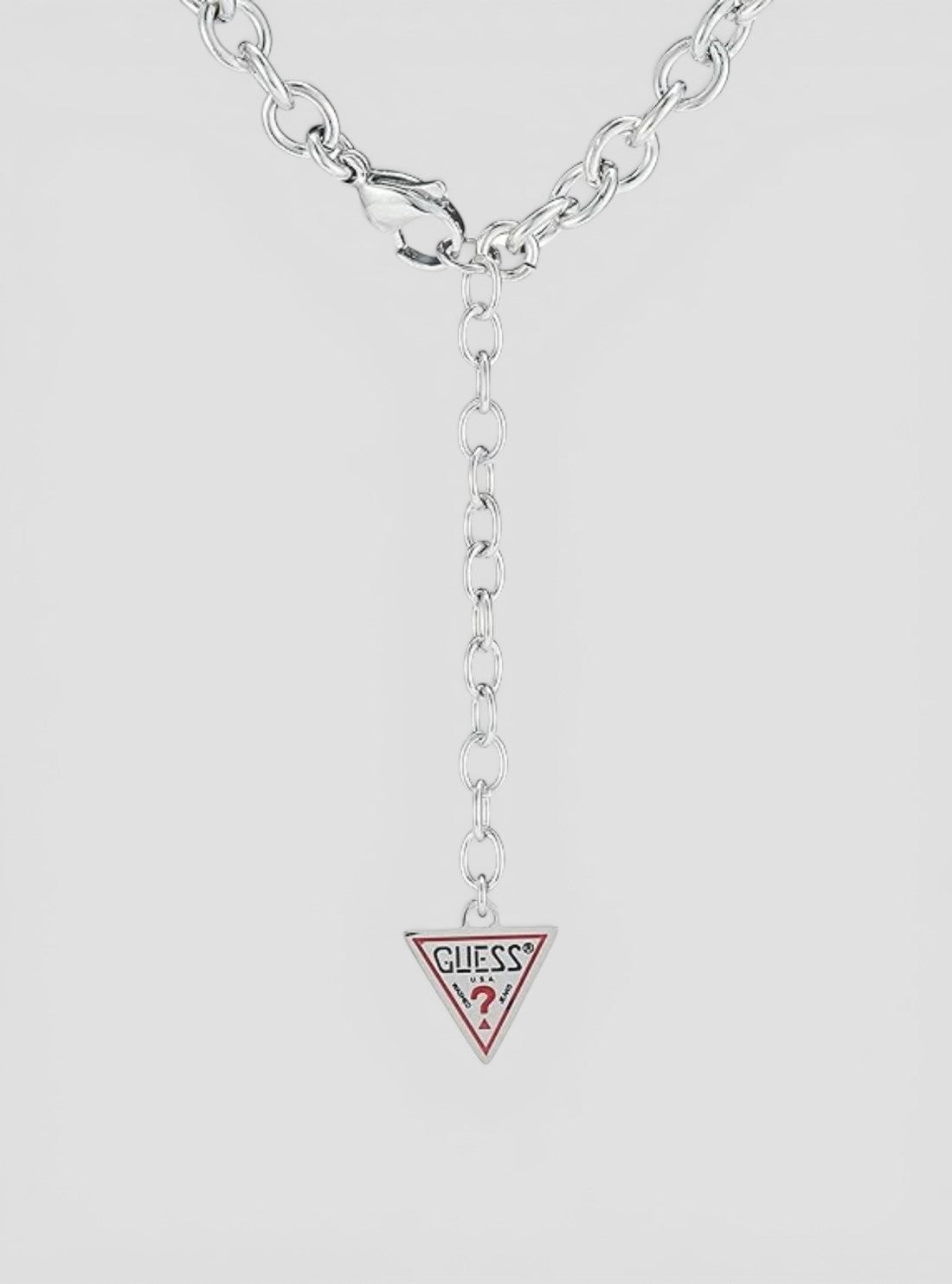 GUESS Accessories Silver Love Heart Necklace UBN28059SILVER Detail View