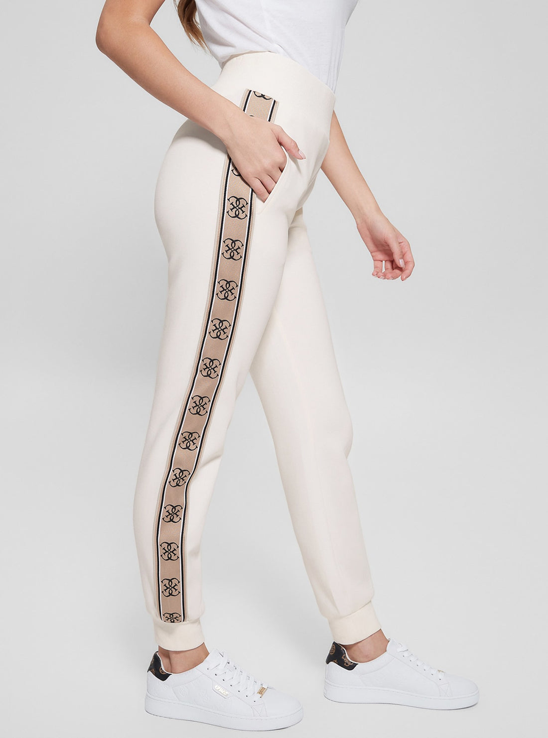 White Logo Britney Track Pants