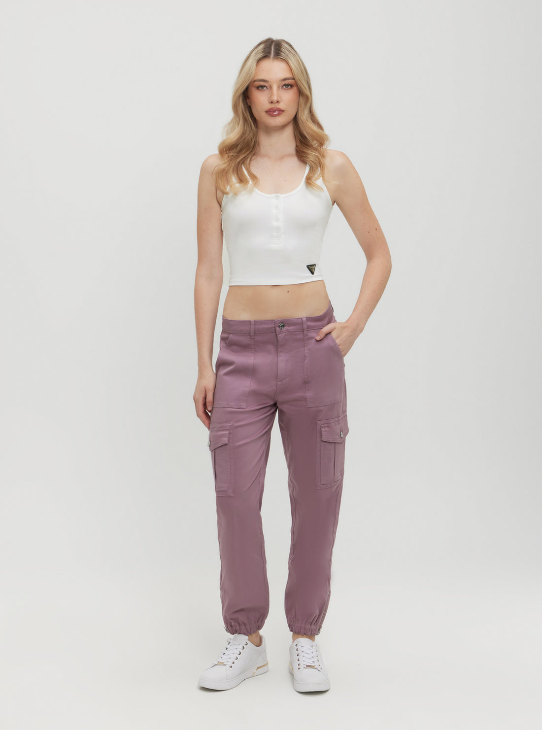 Lavender Juno Cargo Pants full view