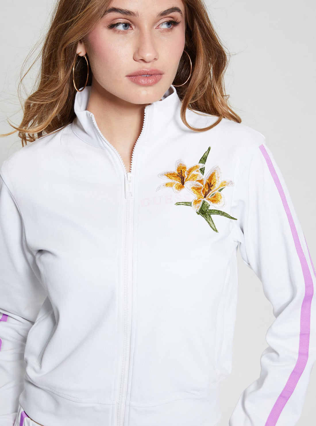 White Zoey Active Track Jacket