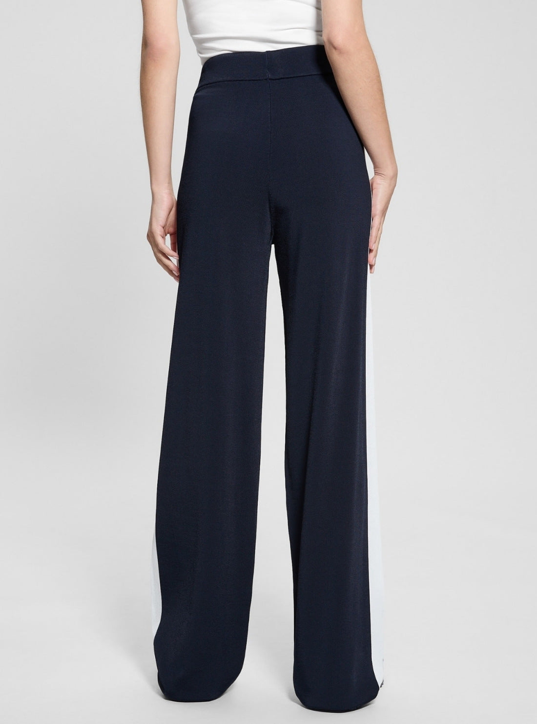 GUESS Womens Blue High-Rise Active Sweater Pants V5GB00Z3D60 Back View