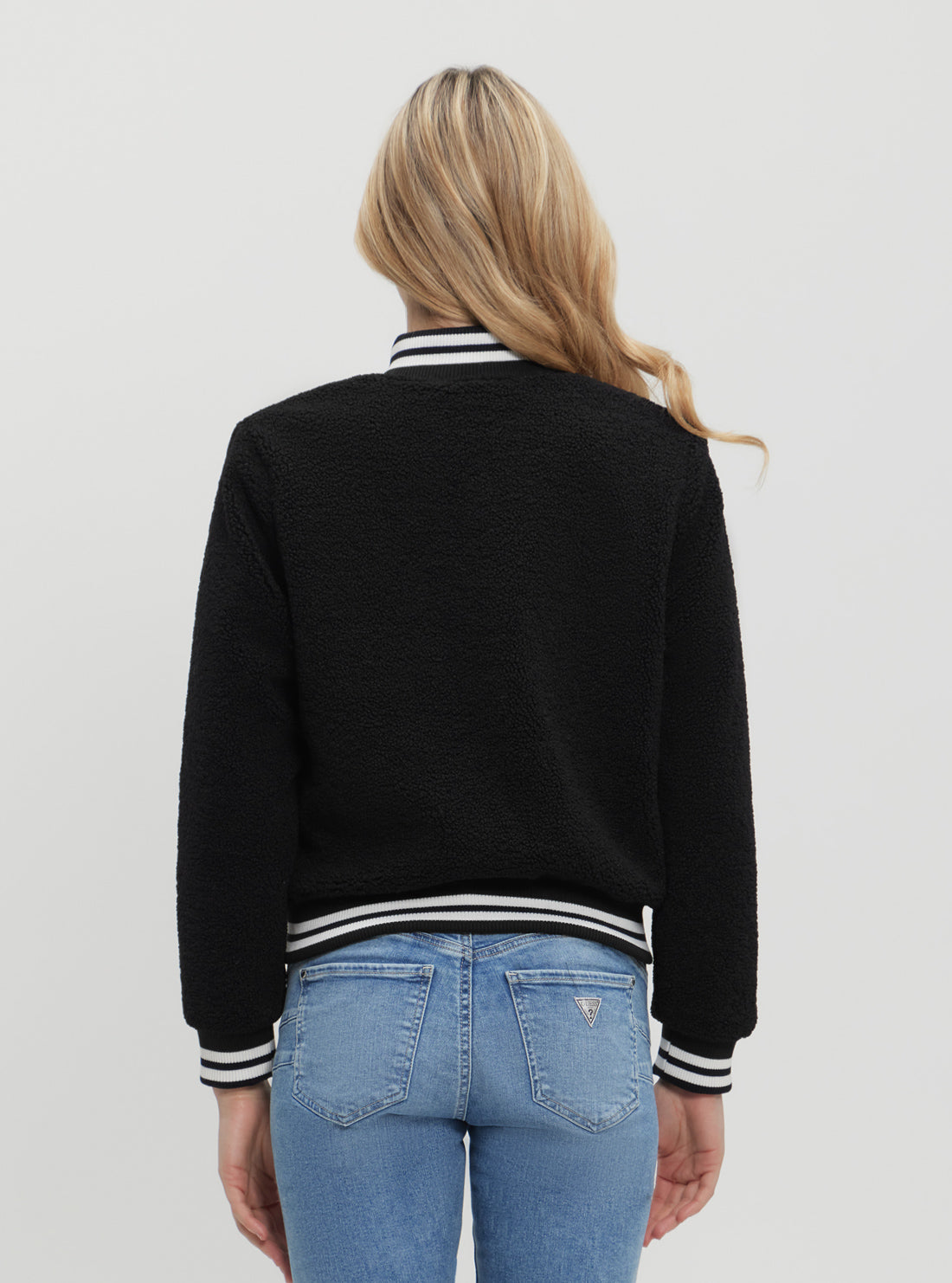 Black Sherpa Bomber Jacket
