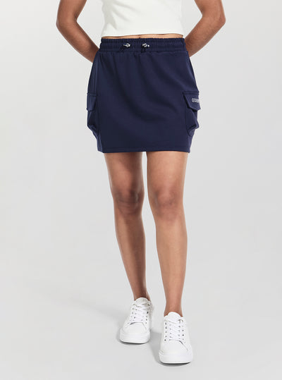 GUESS Womens Eco Blue Carla Active Midi Skirt V5YD04KCX42 Front View