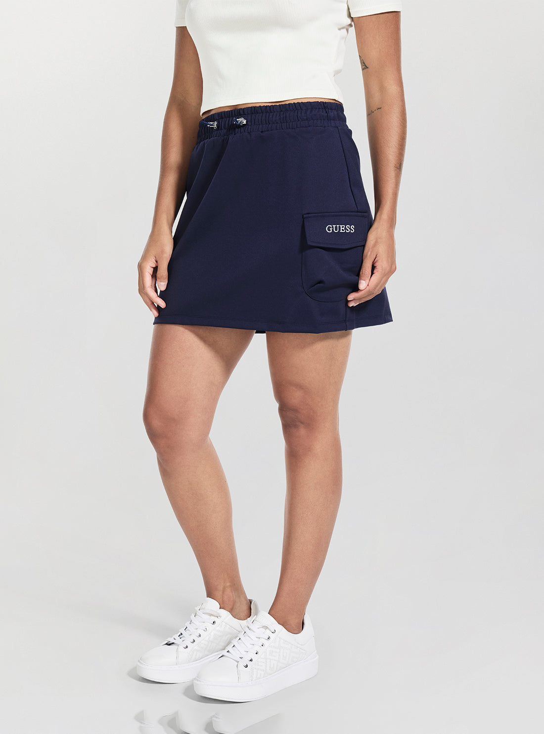 GUESS Womens Eco Blue Carla Active Midi Skirt V5YD04KCX42 Side View