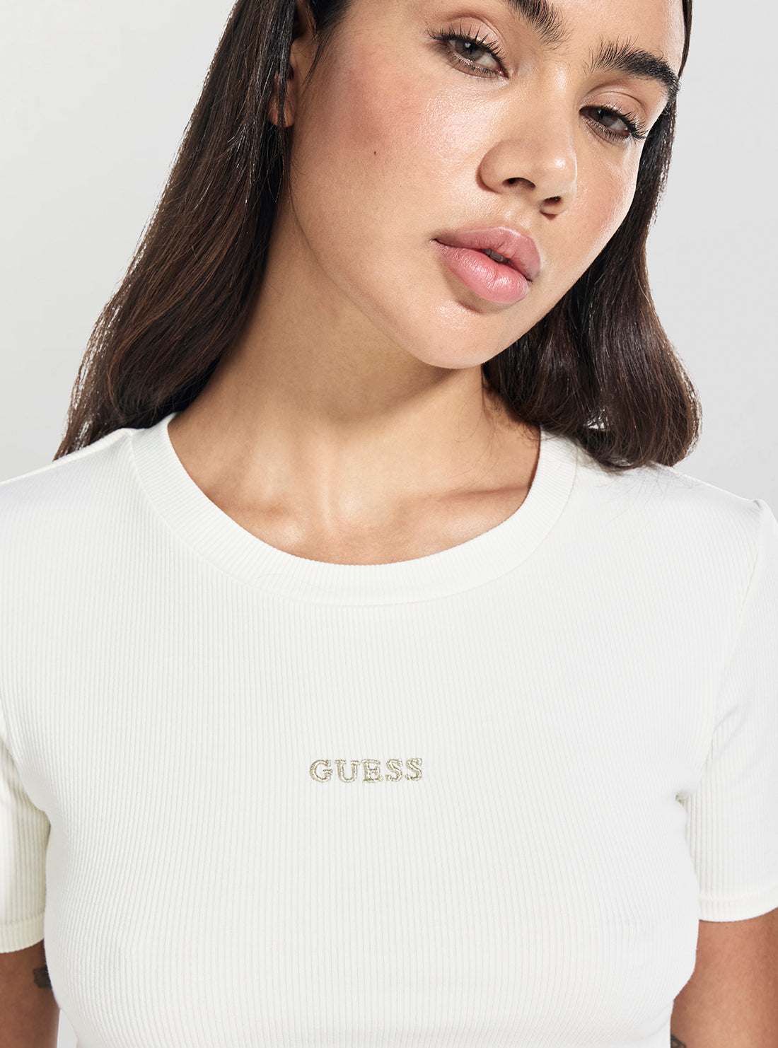GUESS Womens White Carla Knitted Active Top V5YP08K8RT2 Detail View