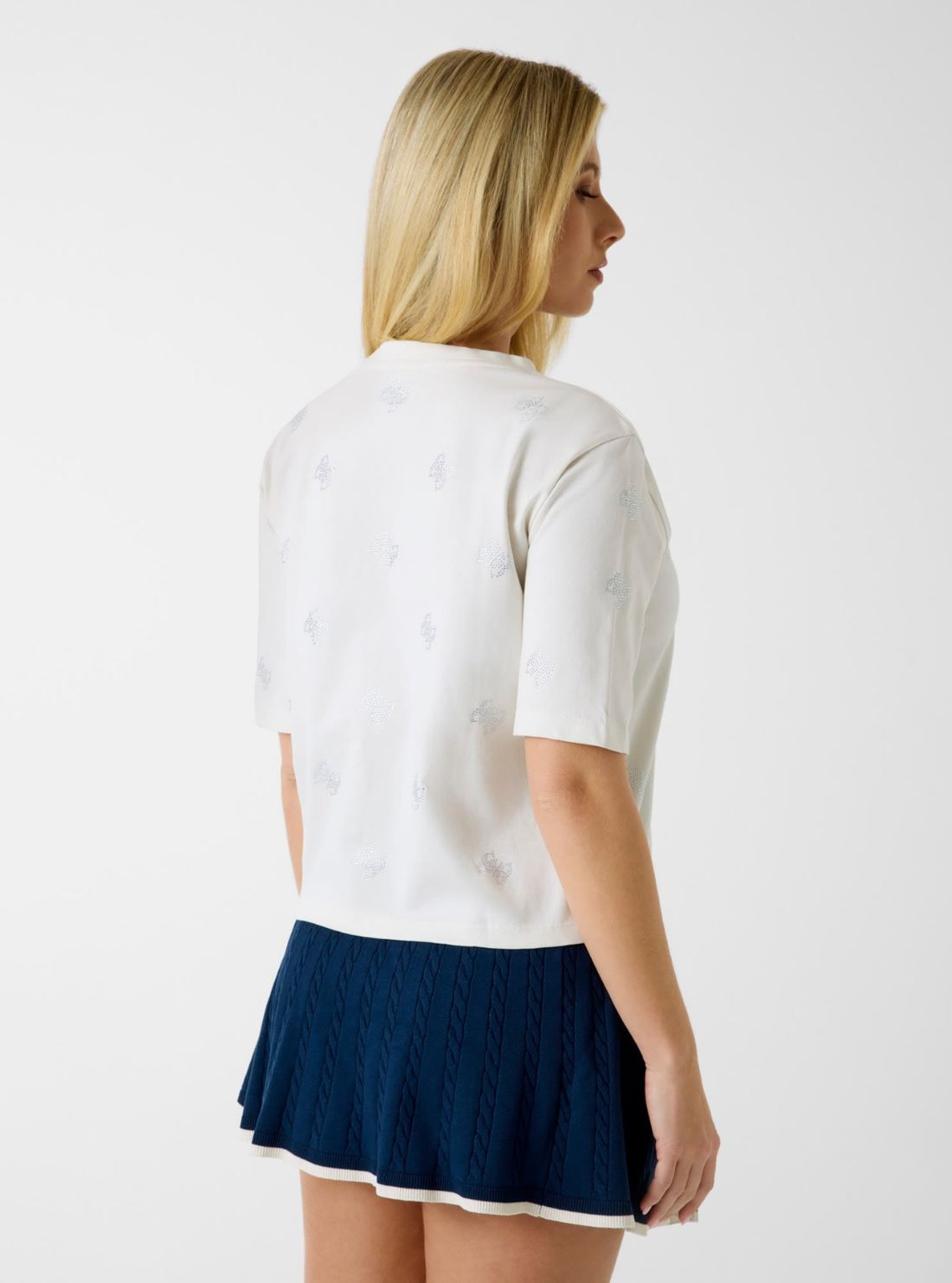 GUESS Womens White Logo Silvy 4G T-Shirt V6GI18K2985 Side View