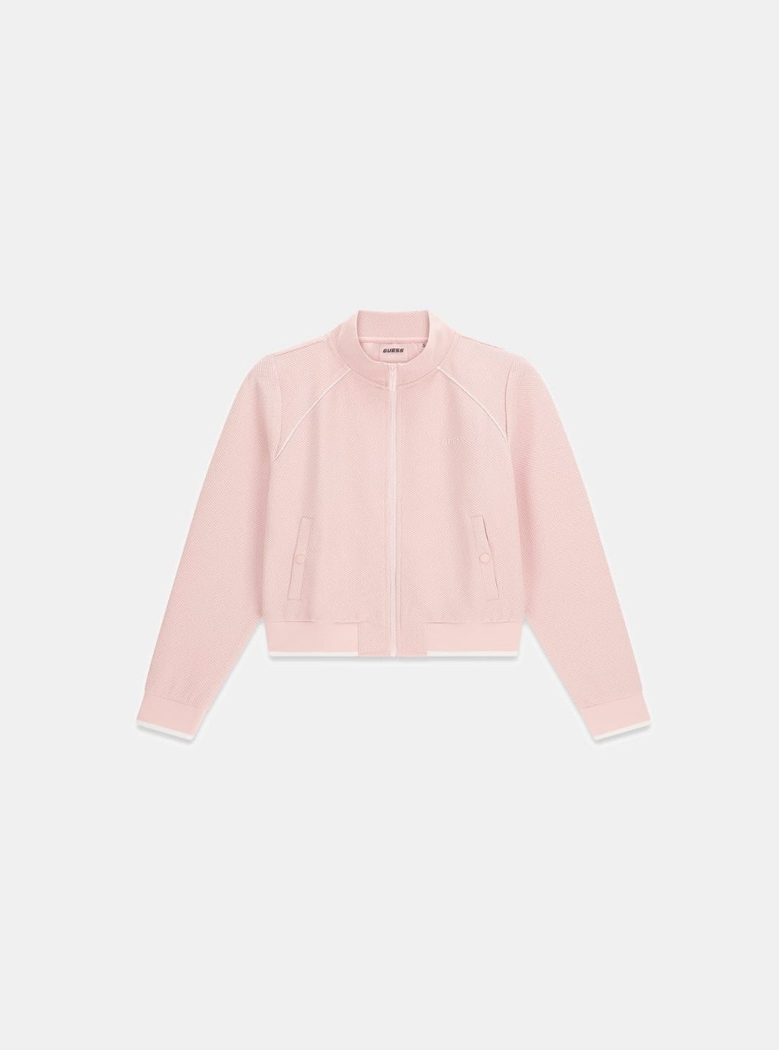 GUESS Womens Pink Sarah Piqué Full Zip Active Jacket V6GQ05K2916 Flatlay