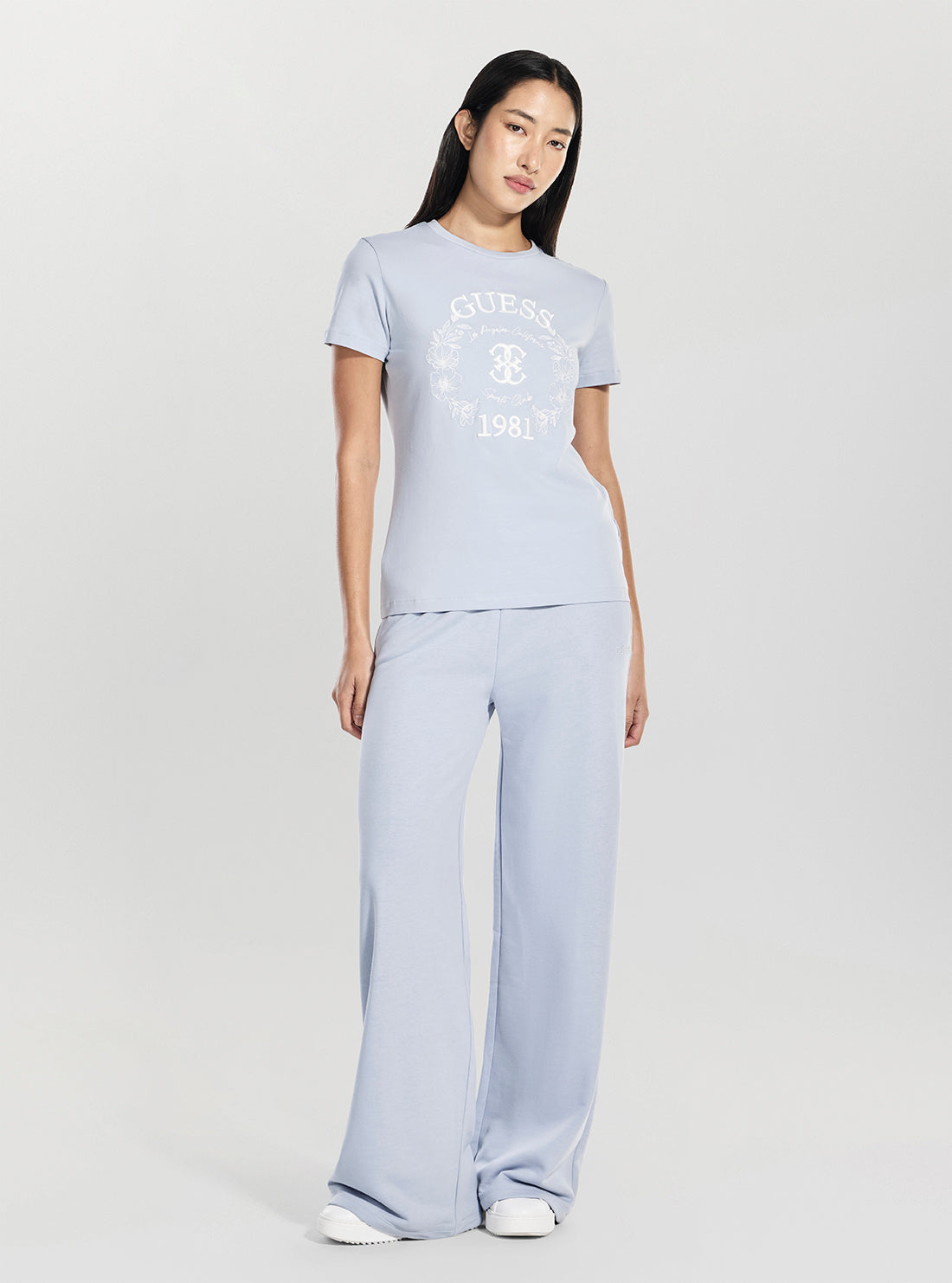 GUESS Womens Eco Light Blue Maddalena T-Shirt V6RI12J1314 Full View