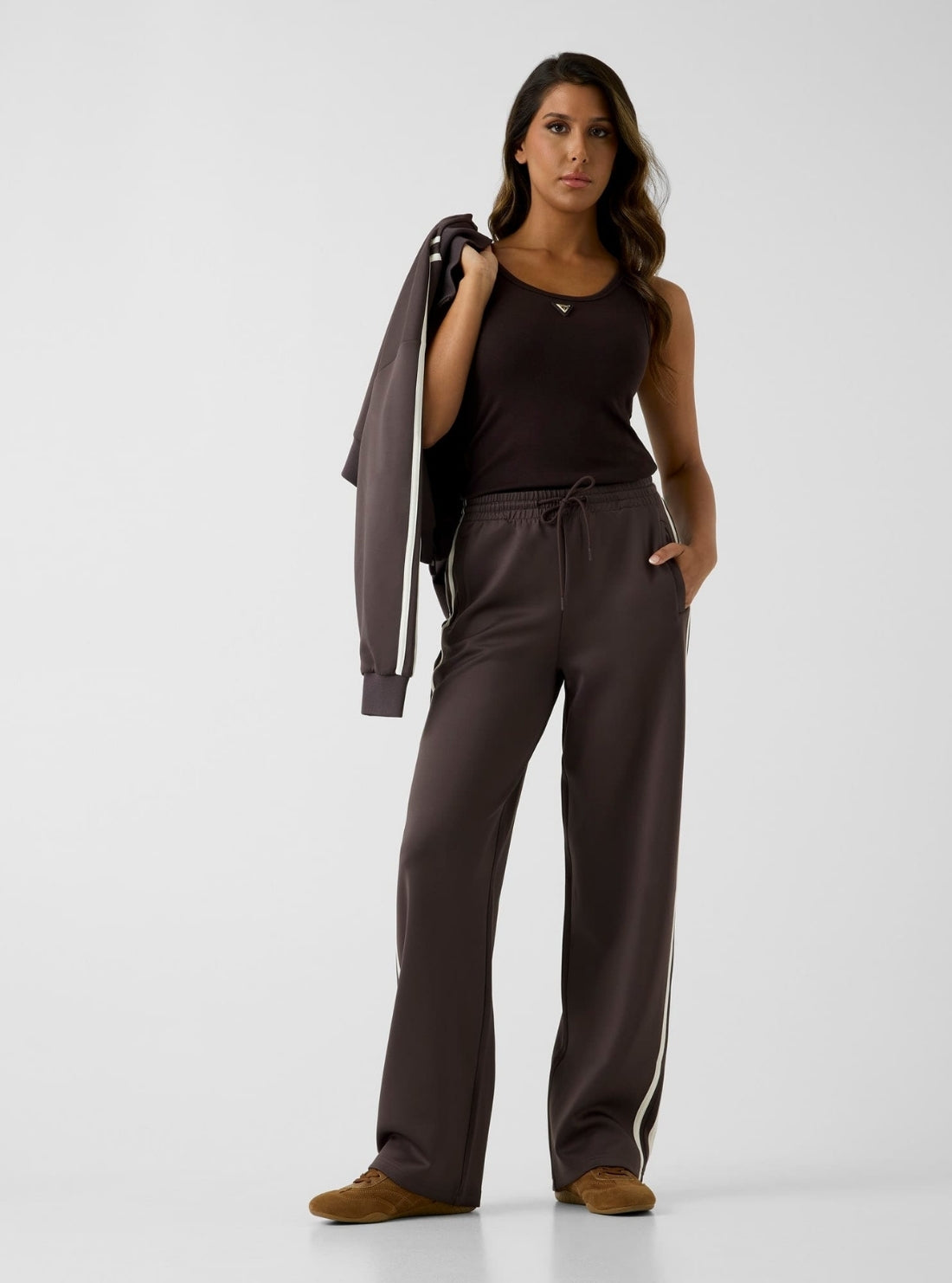 GUESS Womens Brown Hoshi Straight Active Pants V6YB08K4286 Full View