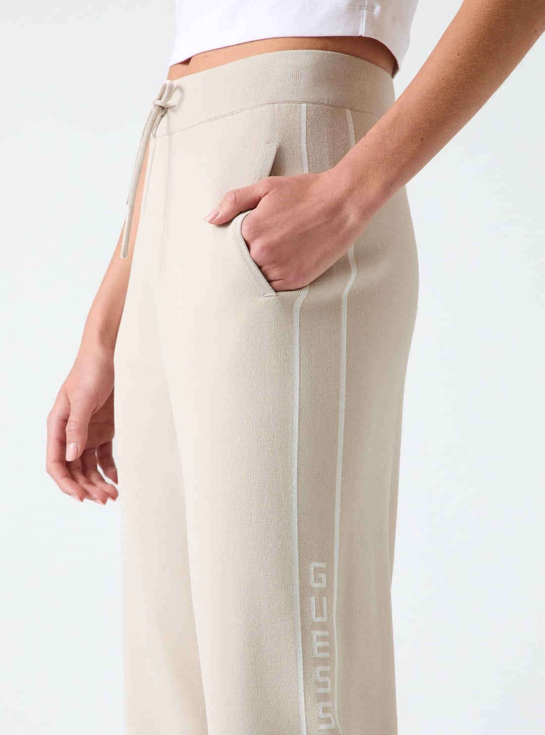 GUESS Womens Beige Meissa Straight Active Pants V6YB22Z0945 Detail View