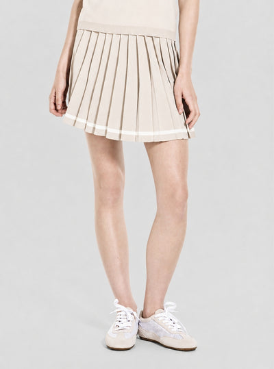 GUESS Womens Beige Meissa Pleated Active Skirt V6YR02Z0944 Front View2