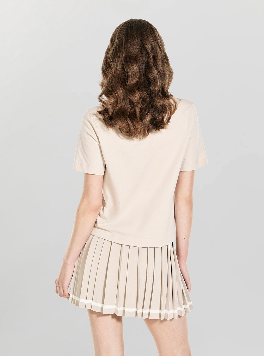 GUESS Womens Beige Agena Active T-Shirt V6YI05K4272 Back View