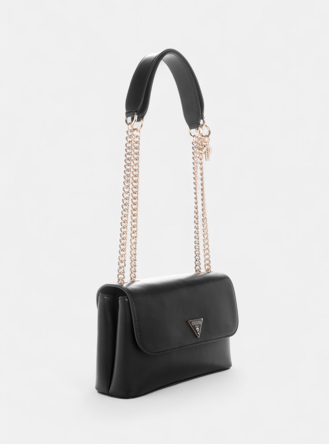 GUESS Womens Black Daryna Convertible Crossbody Flap Bag VG720820 Front Side View