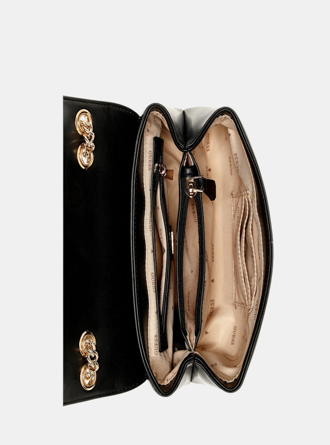 GUESS Womens Black Daryna Convertible Crossbody Flap Bag VG720820 Inside View