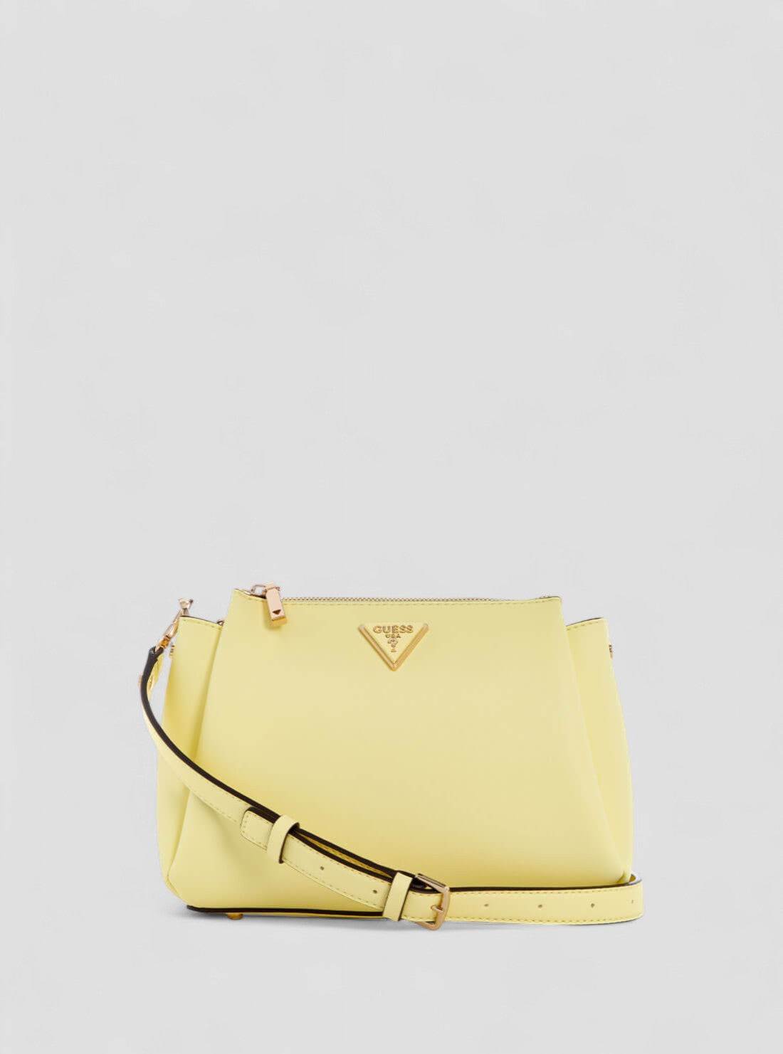 GUESS Womens Pale Yellow Iwona Crossbody Bag VG930912 Front View