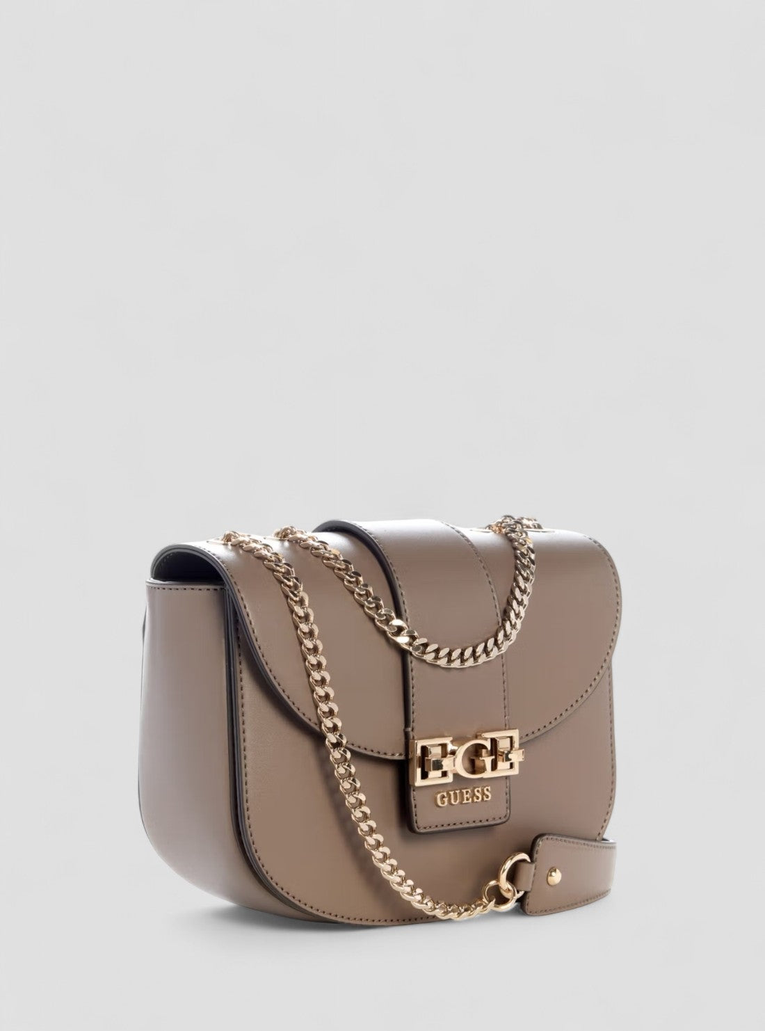 GUESS Womens Brown Jane Convertible Crossbody Flap Bag VG989121 Front Side View