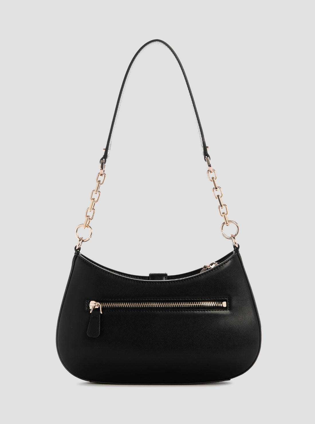 GUESS Womens Black Carrie Top Zip Shoulder Bag VG989618 Back View