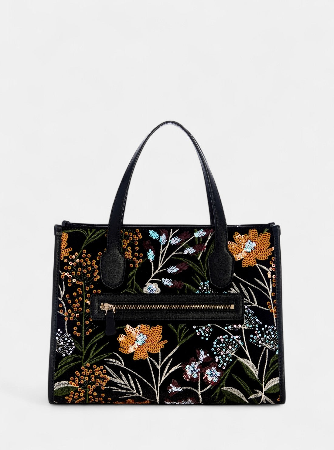 GUESS Womens Black Multi Zalina Double Compartment Tote Bag VT935022 Back View