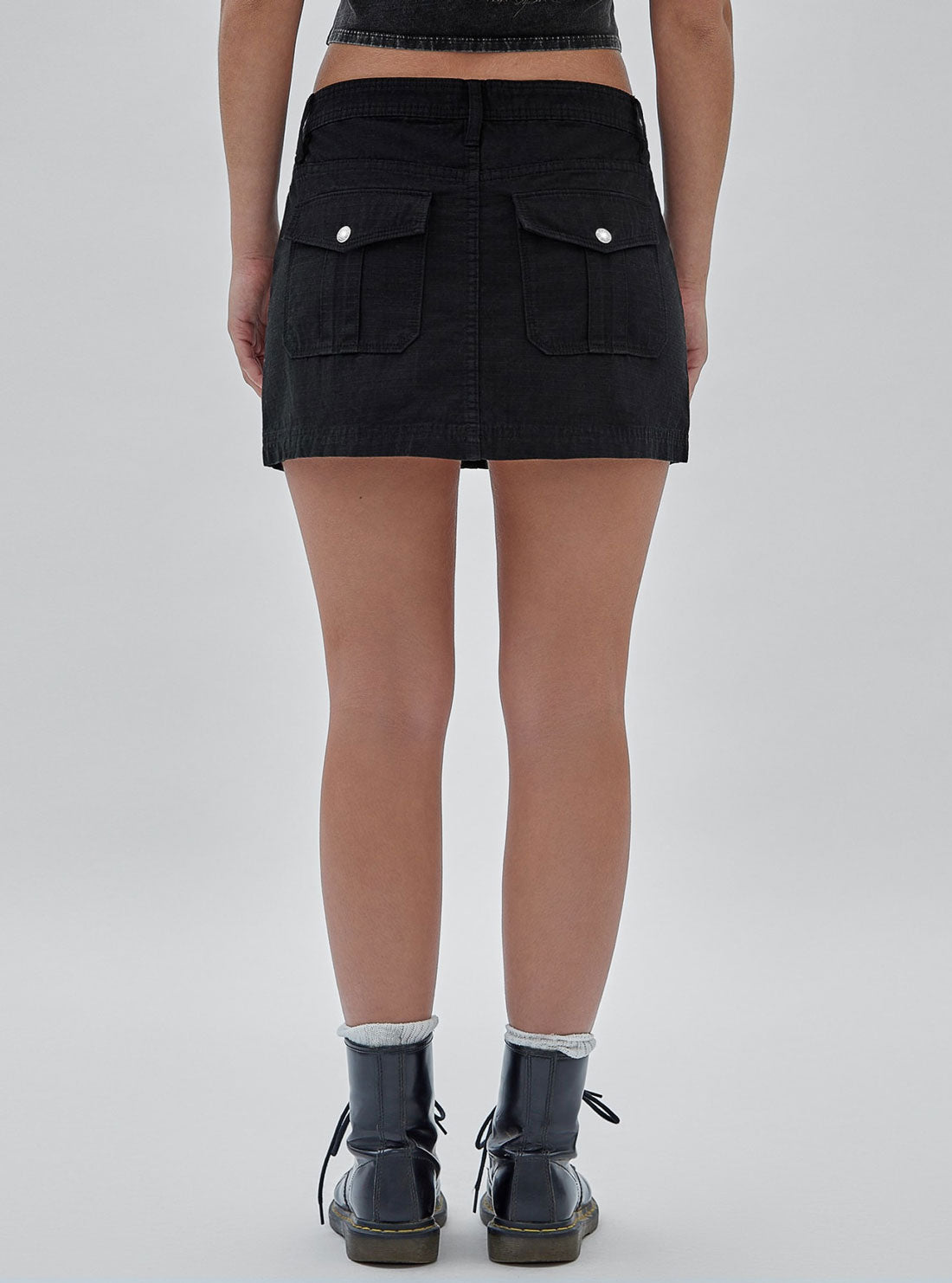 Guess Originals Black Ripstop Mini Skirt | GUESS Women's Apparel | back view