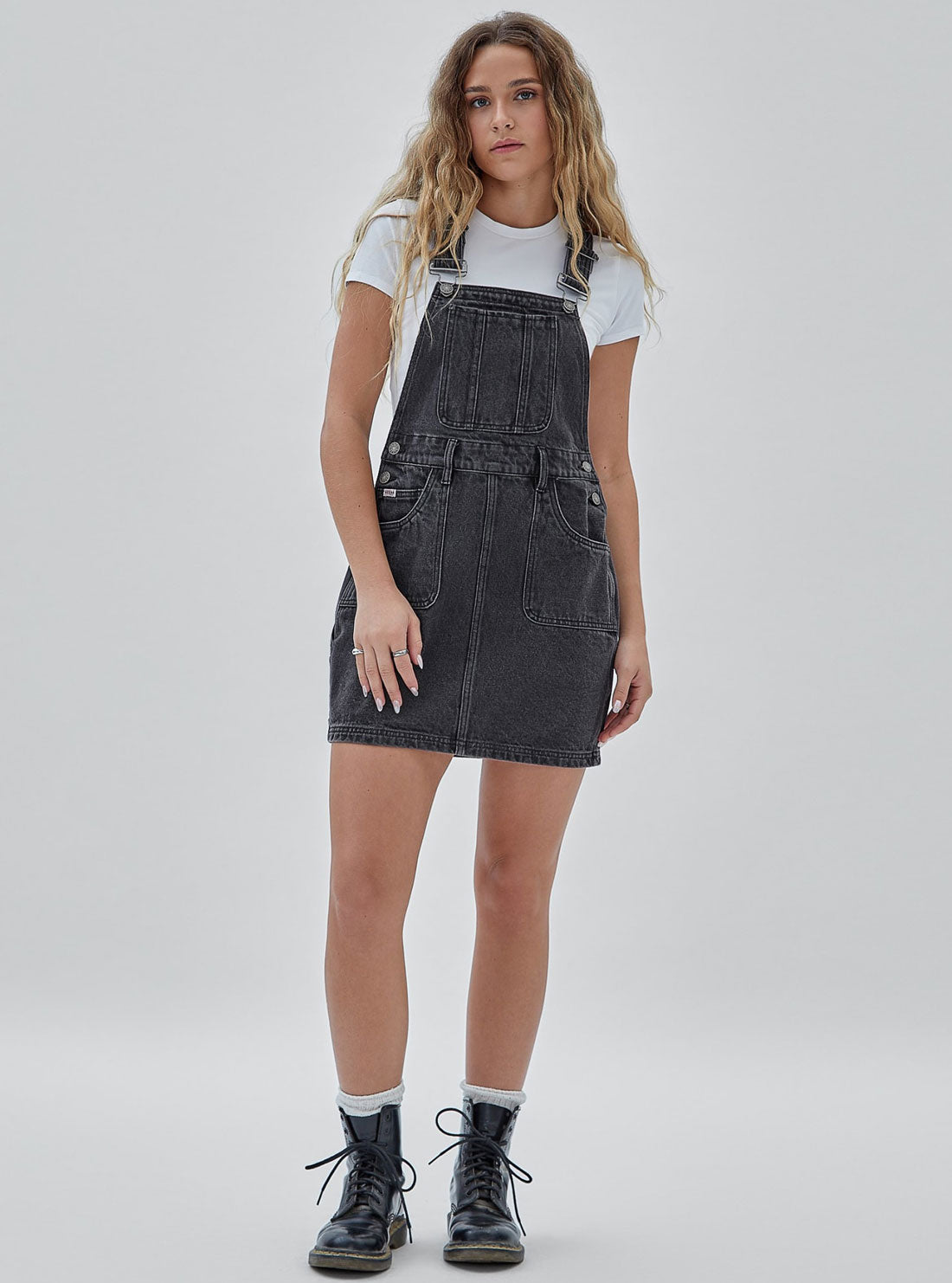 Guess Originals Black Overall Dress | GUESS Women's Apparel | full view