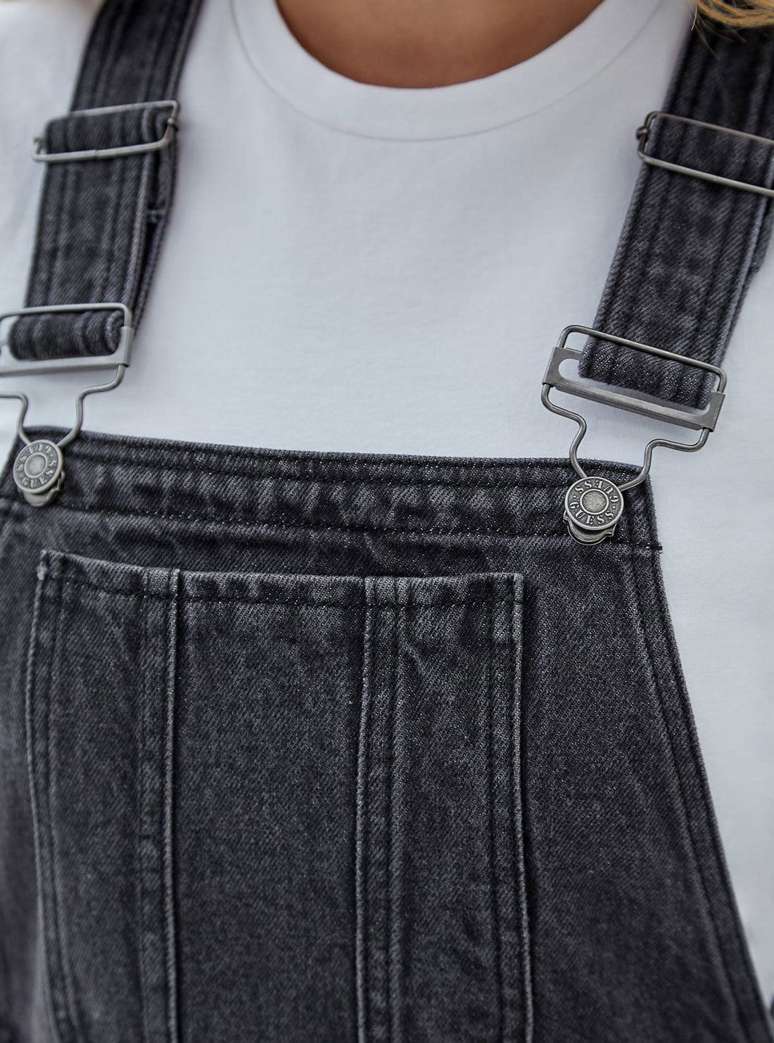 Guess Originals Black Overall Dress | GUESS Women's Apparel | detail view