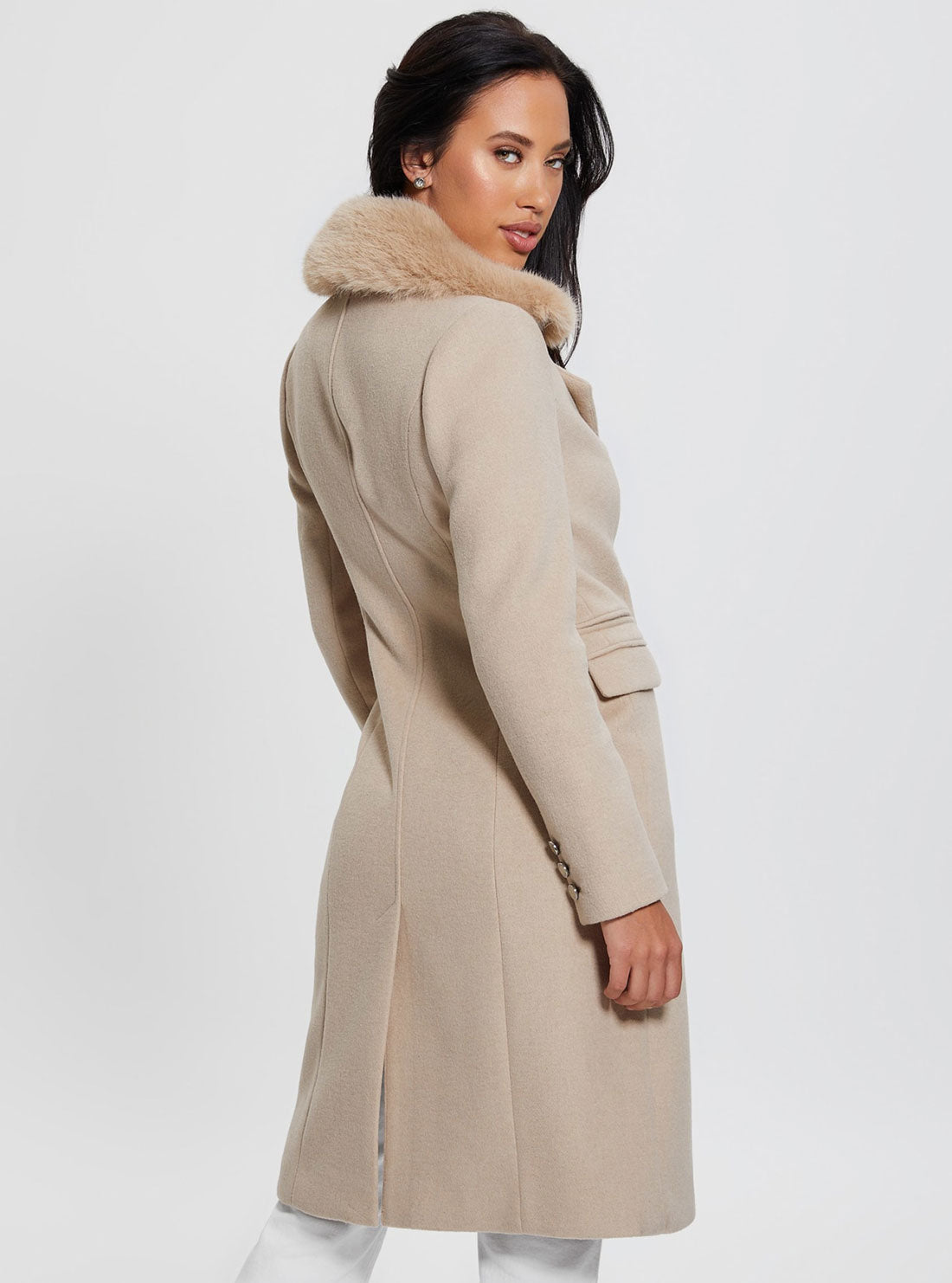 GUESS Eco Beige New Laurence Coat side view