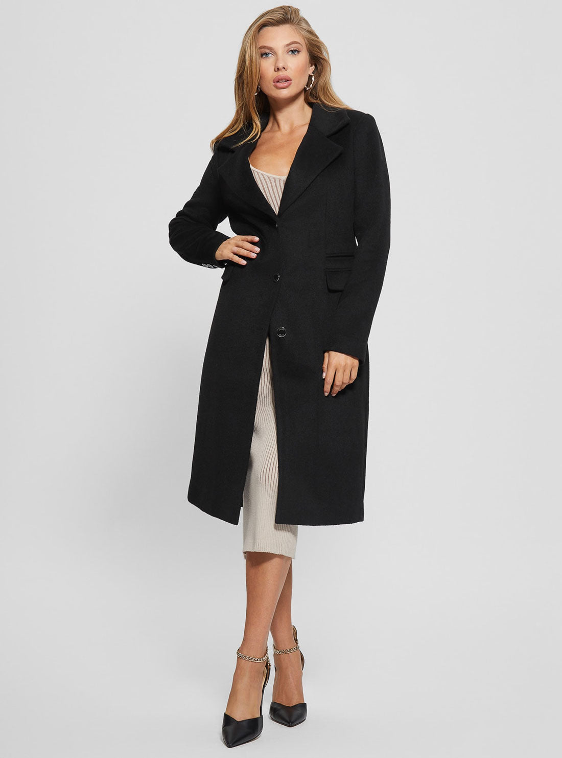 GUESS Eco Black New Laurence Coat full view