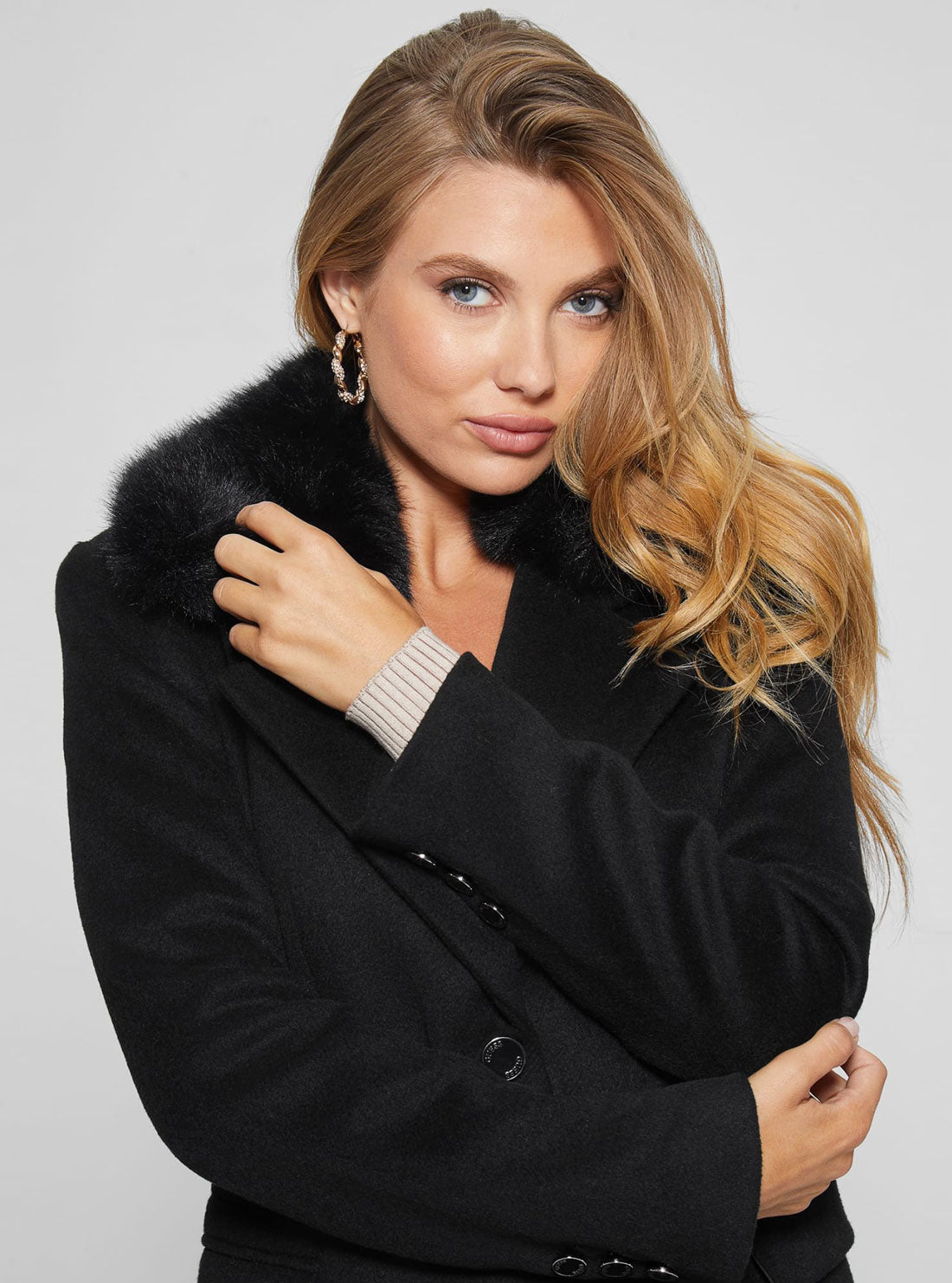 GUESS Eco Black New Laurence Coat detail view