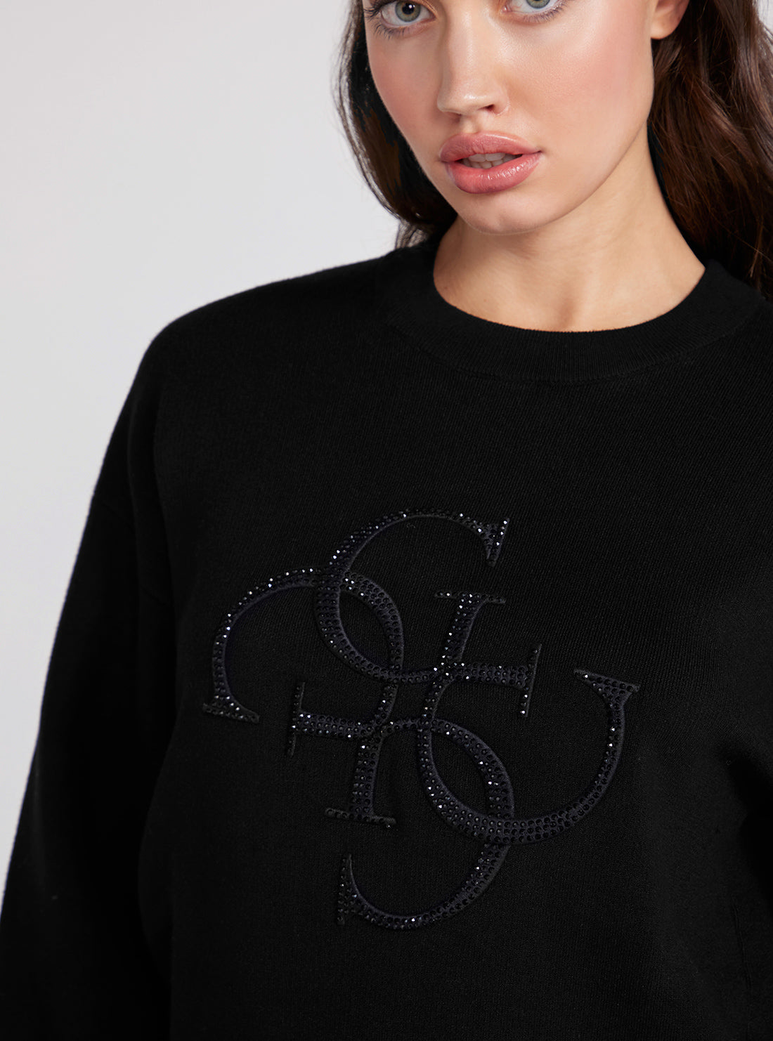 GUESS Long Sleeve Leonor Logo Sweater detail view