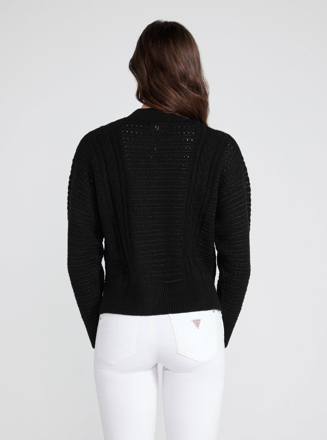 GUESS Black Long Sleeve Edwige Sweater back view