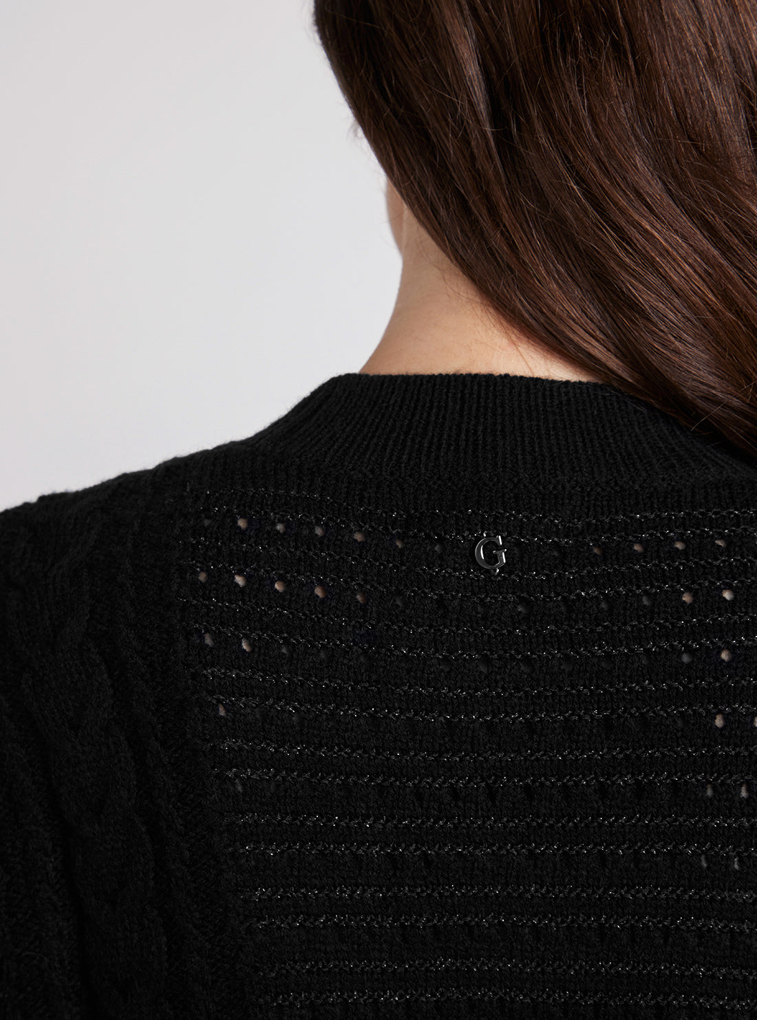 GUESS Black Long Sleeve Edwige Sweater detail view