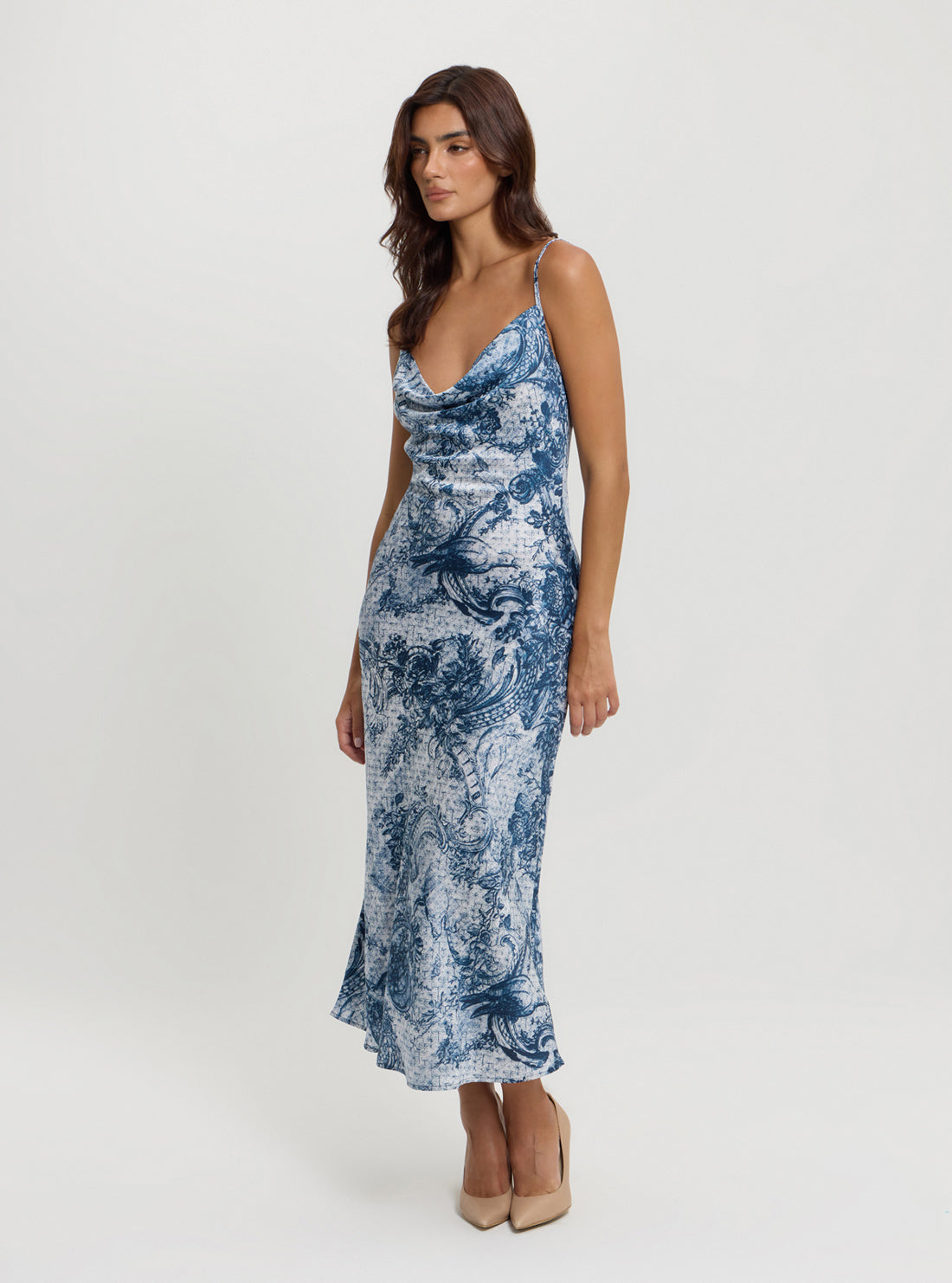Eco Blue Print Akilina Maxi Dress