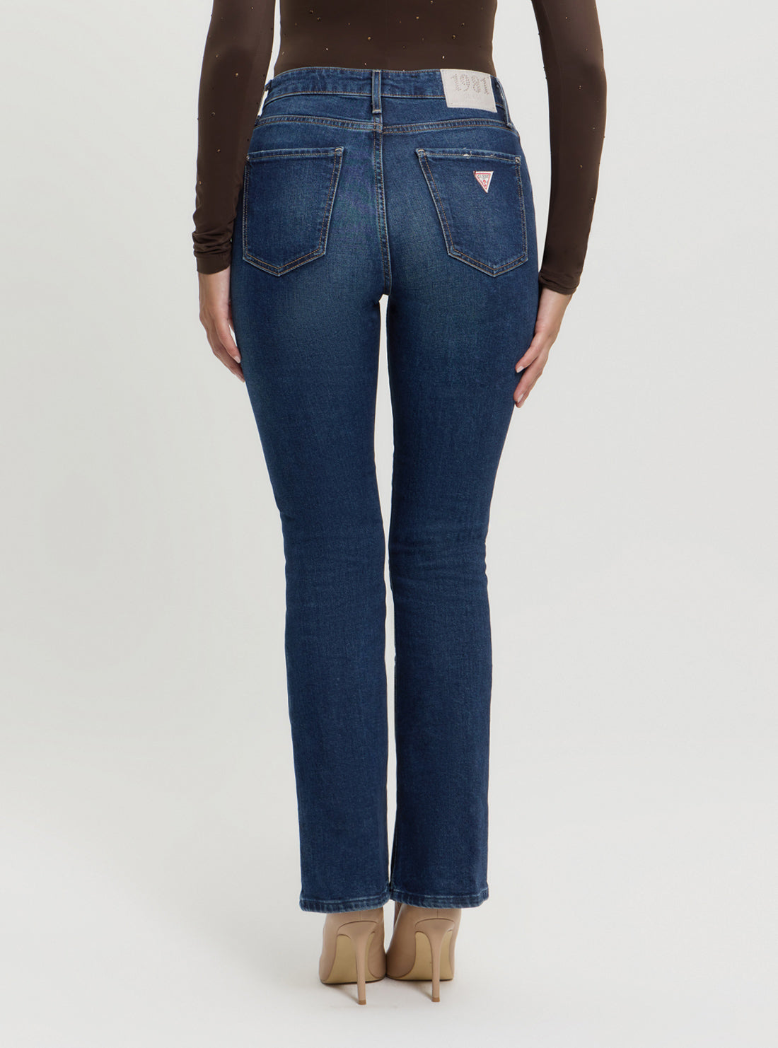 Blue Sexy Flare High Rise in Dark Wash