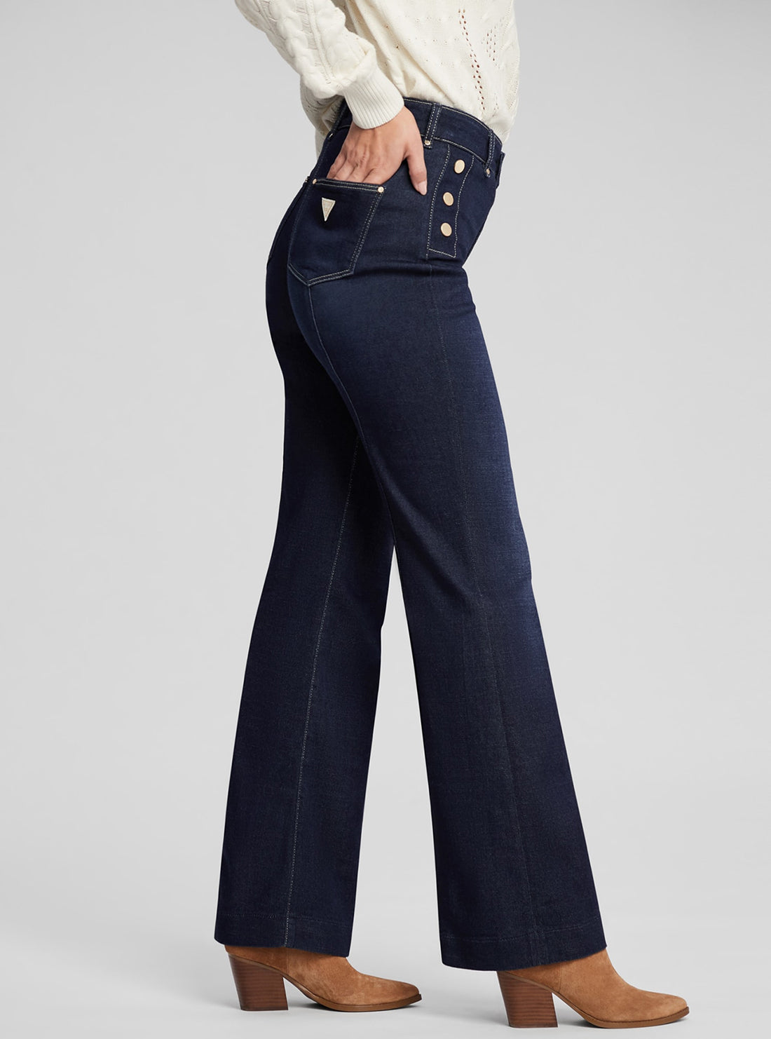 Blue New Faye Denim Jeans in Dark Wash