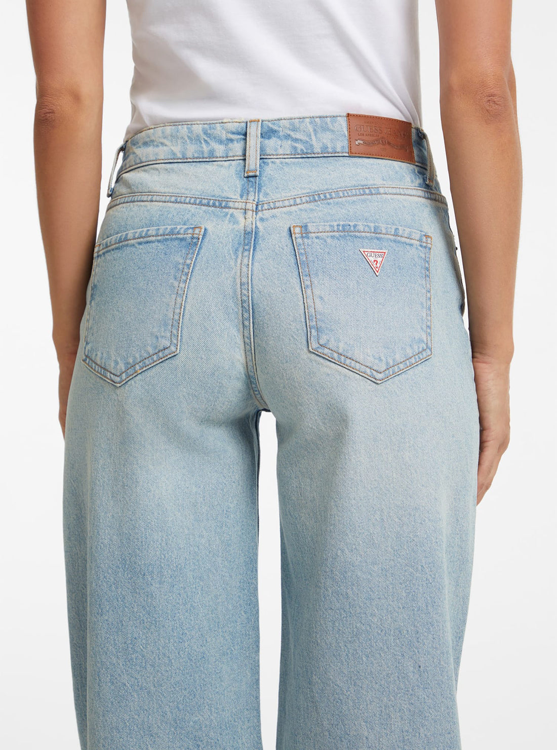 Guess Jeans G11 Wide Leg Jeans in Light Wash W4BA0YD5CCA Back Detail View