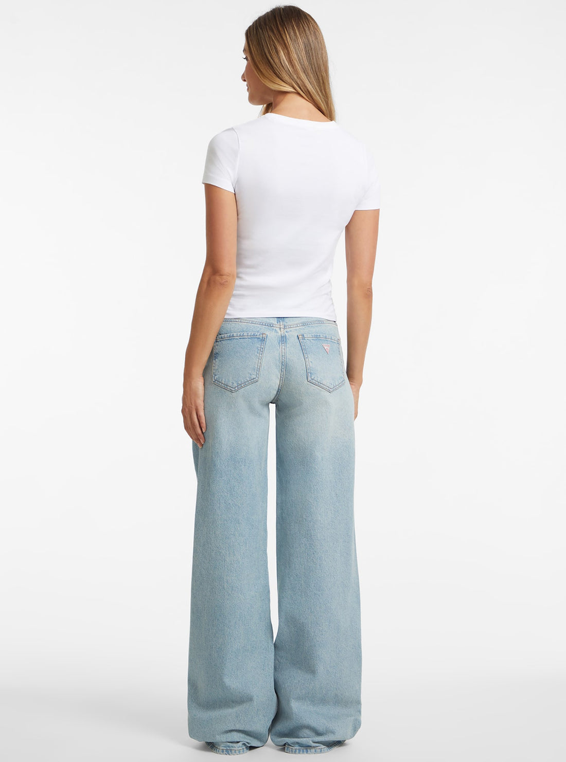 Guess Jeans G11 Wide Leg Jeans in Light Wash W4BA0YD5CCA Back View